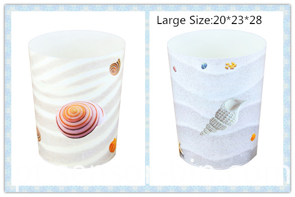 Sea Shells Design Round Plastic Waste Bin (FF-5224)